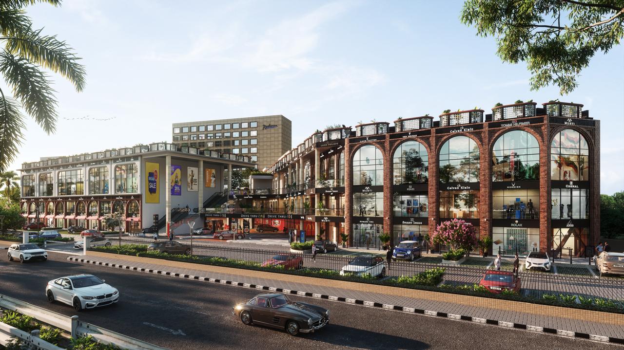 The Silicon Courtyard’s illuminated commercial complex in Mohali