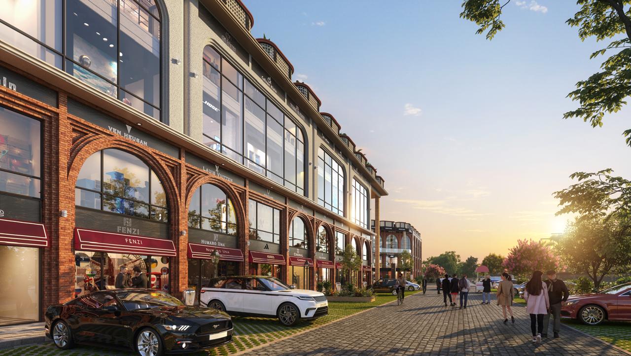The Silicon Courtyard commercial property in Mohali at sunset